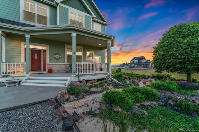881 Kirby Ct, Watkins, CO 80137 - view of front of house with a porch and stone siding