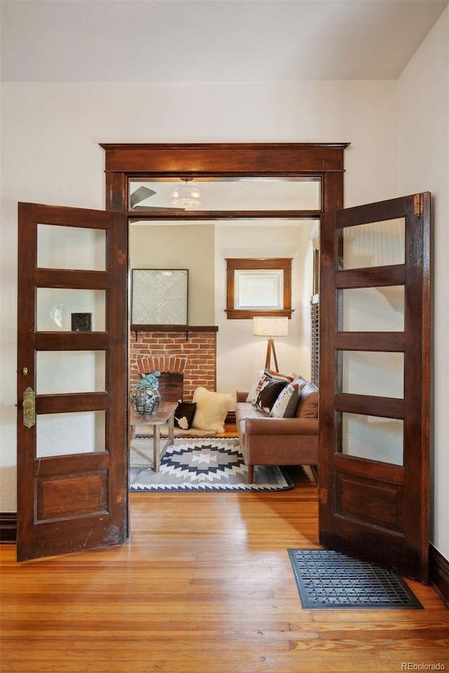 interior space featuring wood-type flooring