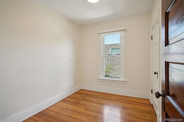 empty room featuring light wood-type flooring