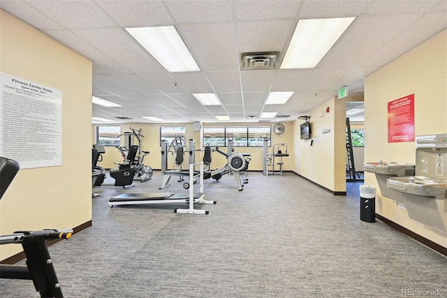 740 S Alton Way Unit 2A, Denver, CO 80247 - workout area featuring a paneled ceiling