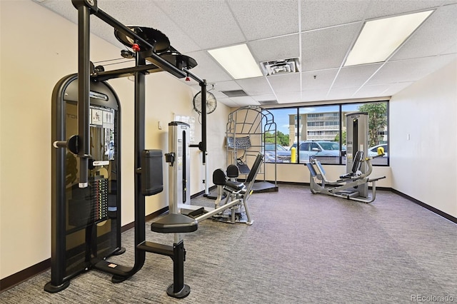740 S Alton Way Unit 2A, Denver, CO 80247 - gym with a drop ceiling and carpet