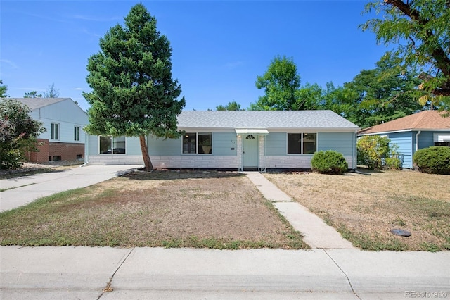 view of single story home