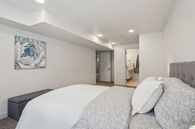 6068 Lee St, Arvada, CO 80004 - bedroom featuring baseboards, recessed lighting, and light carpet