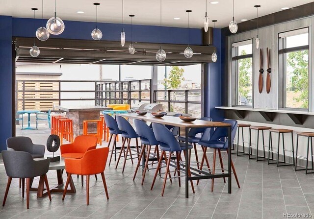 view of tiled dining area