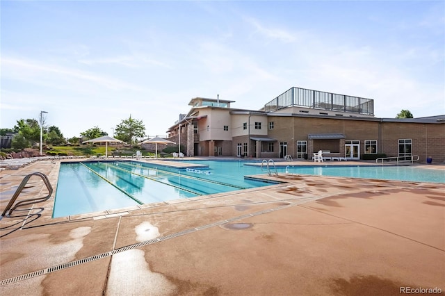 view of pool with a patio