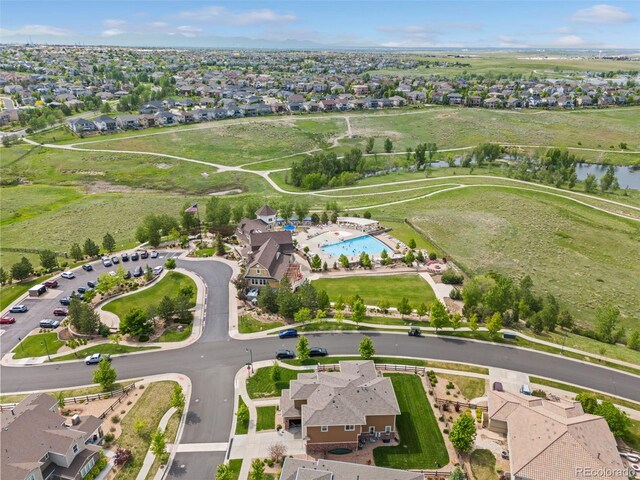 7380 S Shady Grove Way, Aurora, CO 80016 - aerial overview of property's location with a nearby body of water and nearby suburban area