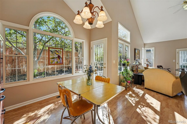 2252 S Yosemite Cir, Denver, CO 80231 - sunroom with a chandelier