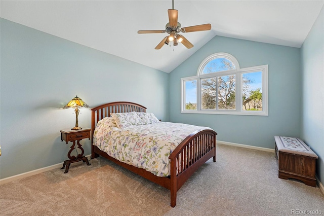 2252 S Yosemite Cir, Denver, CO 80231 - bedroom with carpet floors, baseboards, and lofted ceiling