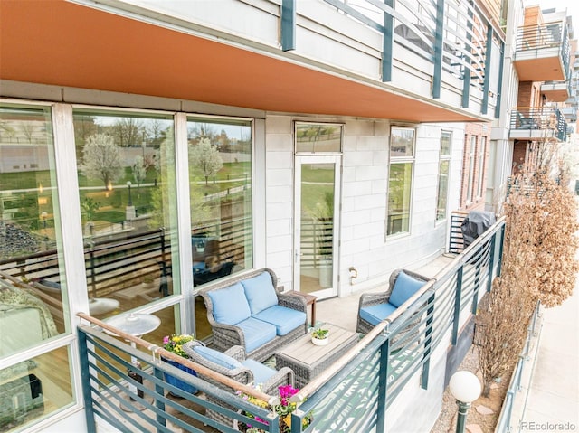 view of patio / terrace featuring an outdoor hangout area