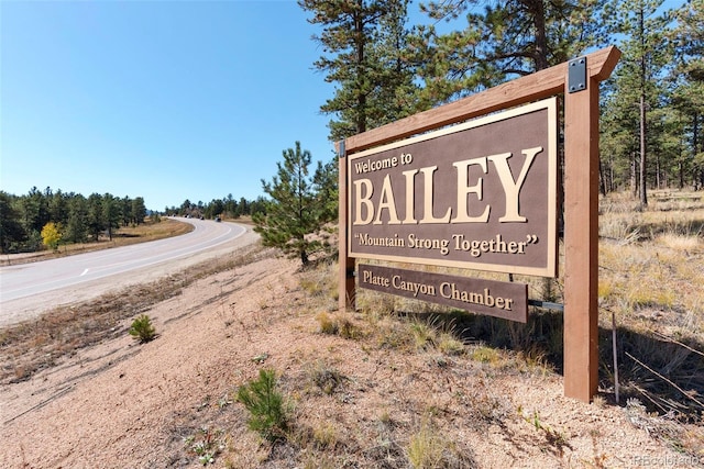 view of community sign