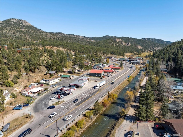 bird's eye view with a mountain view