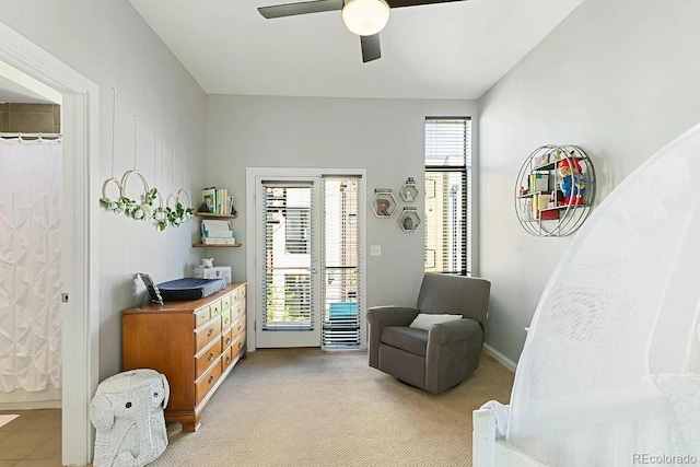 2335 Walnut St Unit 10, Denver, CO 80205 - sitting room with a ceiling fan and light carpet