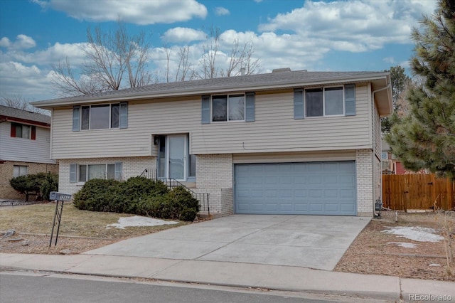 bi-level home with a garage