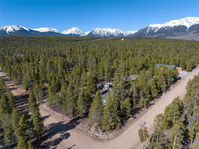 246 Spruce Dr, Twin Lakes, CO 81251 - aerial view of property's location with a forest and a mountainous background