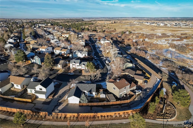 bird's eye view with a residential view