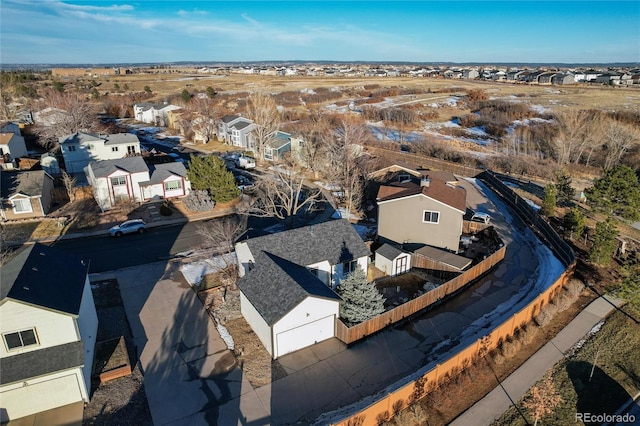 bird's eye view featuring a residential view