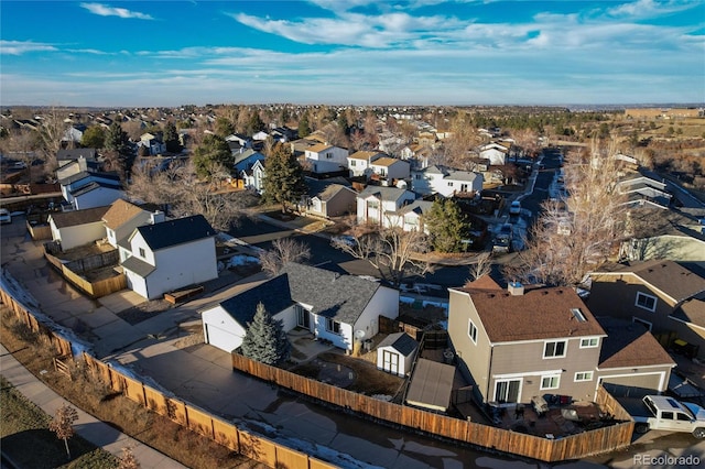 aerial view with a residential view