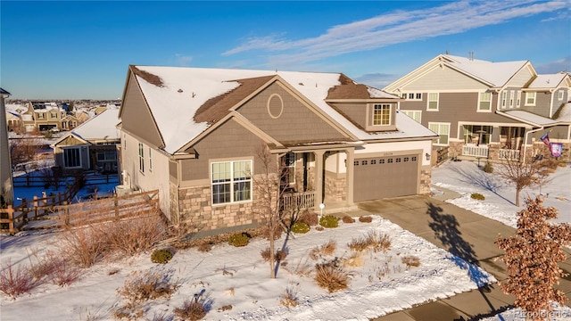 view of front of home with a garage