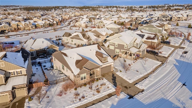 view of snowy aerial view