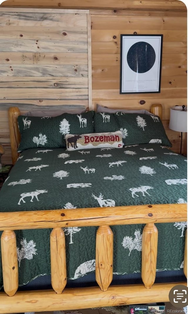 1106 Hull Ave, Westcliffe, CO 81252 - bedroom featuring wood walls