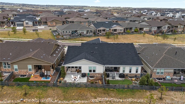 bird's eye view with a residential view