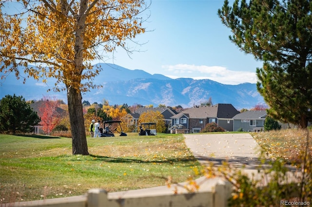 view of mountain feature featuring a residential view