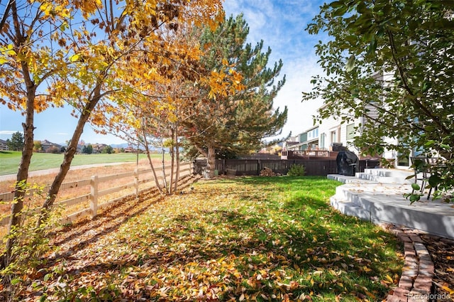 view of yard featuring fence