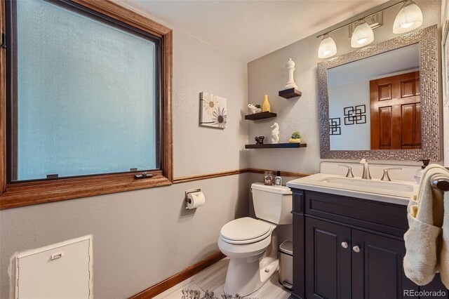 bathroom with toilet and vanity