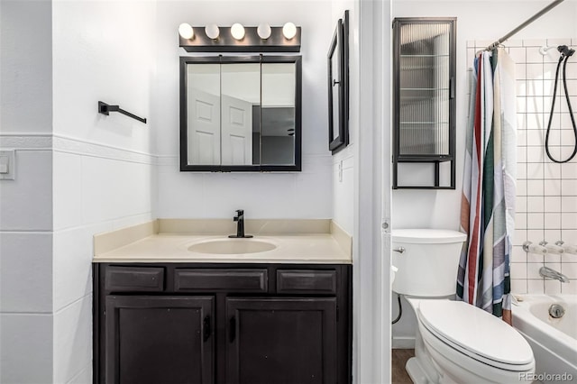 9832 High St, Thornton, CO 80229 - full bath with vanity, shower / tub combo, and toilet