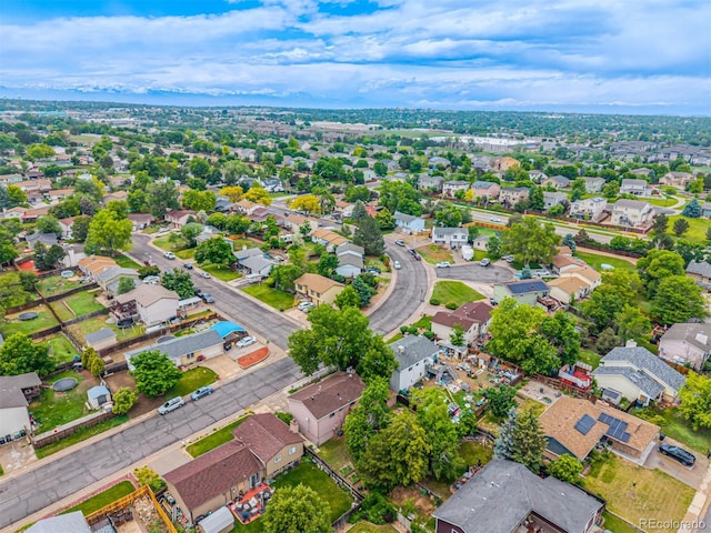 9832 High St, Thornton, CO 80229 - aerial view of property and surrounding area with nearby suburban area