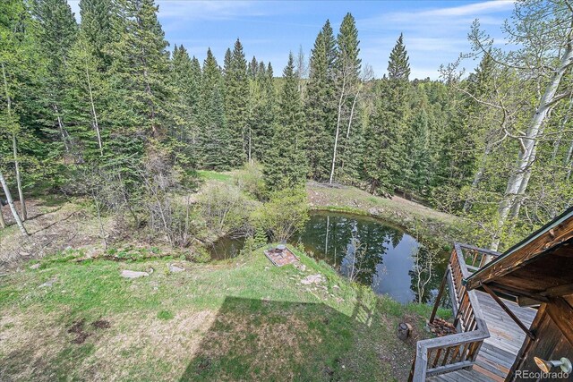 80 Castlewood Ct, Evergreen, CO 80439 - view of property location featuring a forest and a nearby body of water
