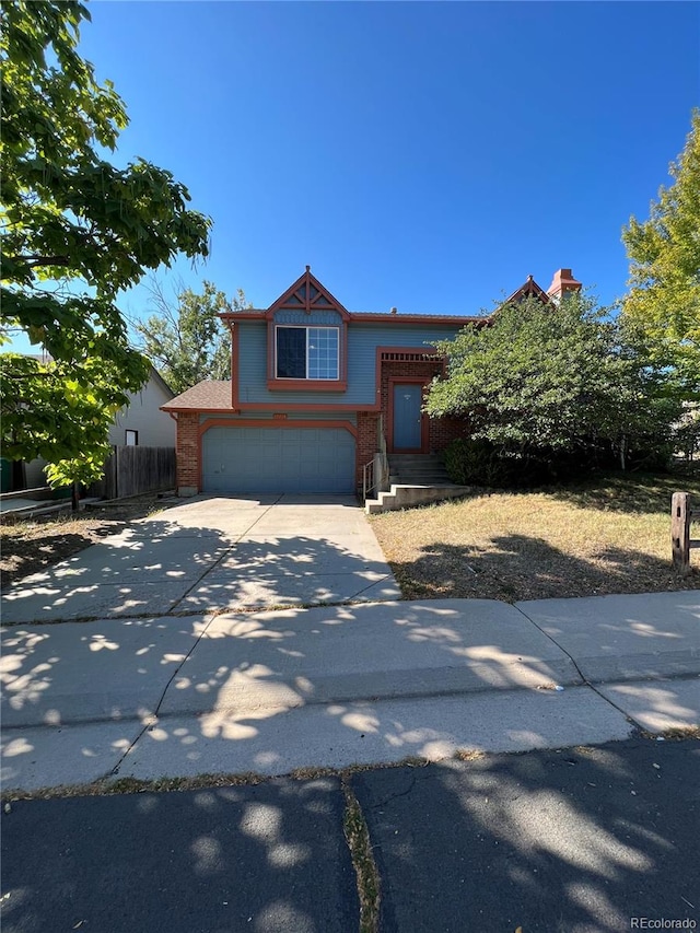 view of front of house with a garage