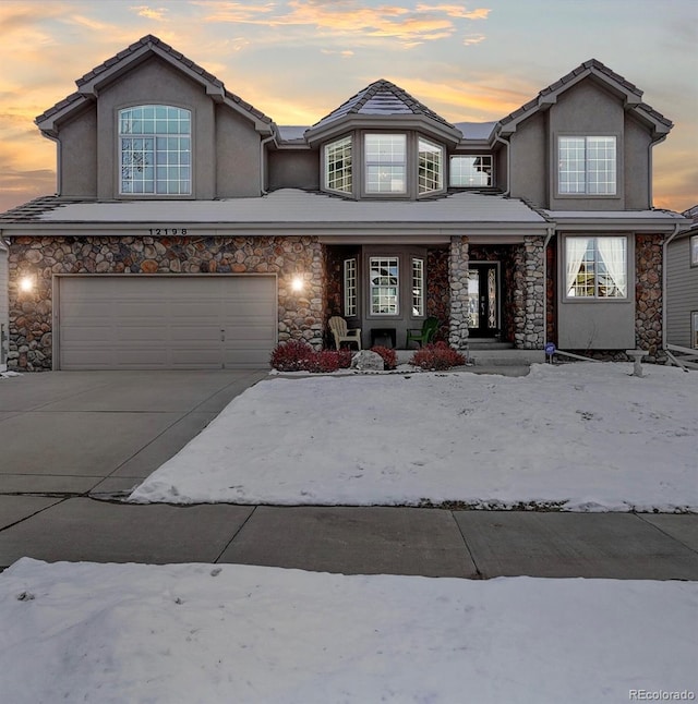 front facade featuring a garage