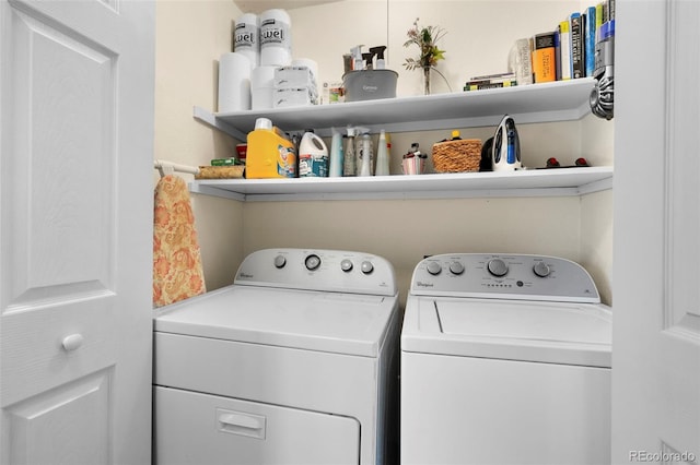 laundry area featuring washer and clothes dryer