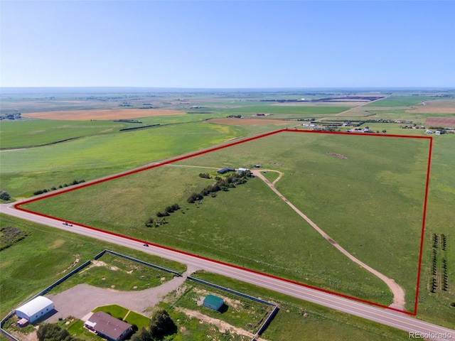 12891 County Road 29, Sterling, CO 80751 - aerial view of sparsely populated area featuring property parcel outlined
