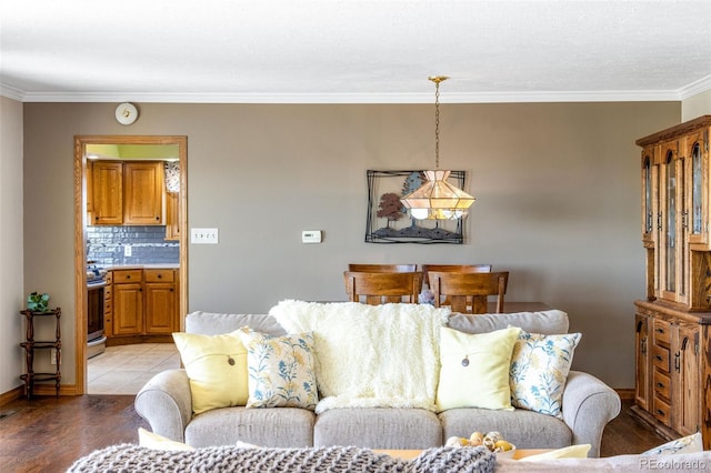12891 County Road 29, Sterling, CO 80751 - living room with crown molding and light wood-style flooring