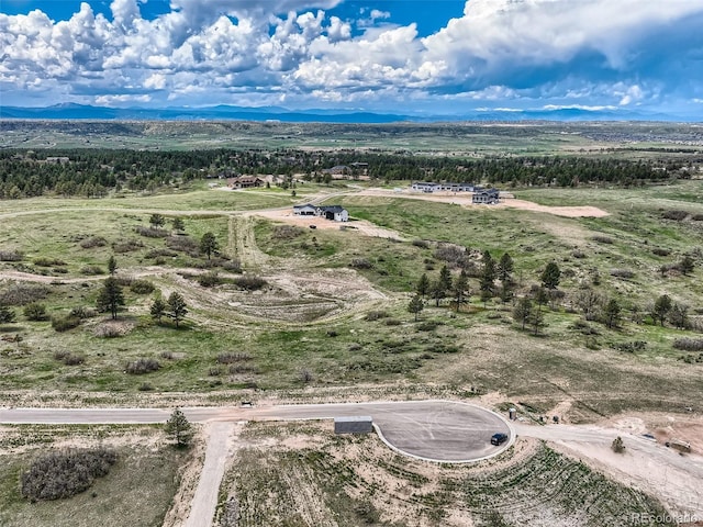 drone / aerial view with a mountain view