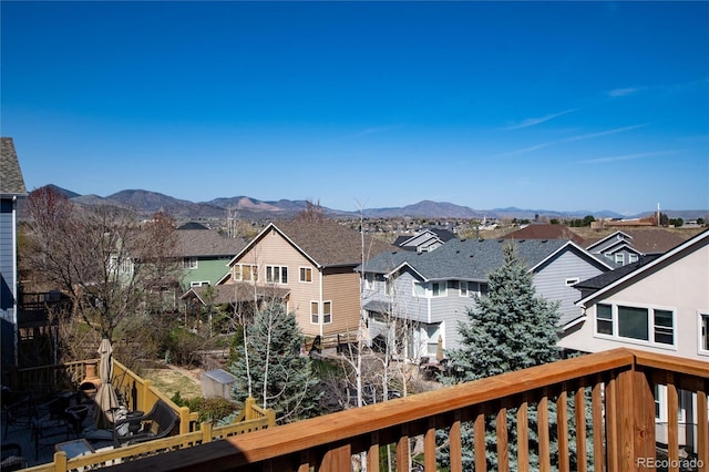 view of mountain feature with a residential view