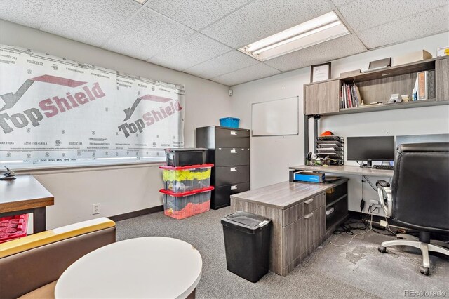 1050 S Quitman St, Denver, CO 80219 - office area featuring carpet floors and a drop ceiling
