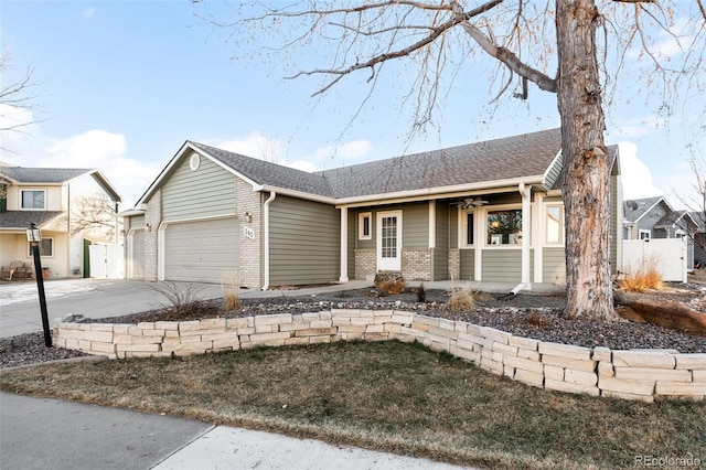 ranch-style house featuring a garage