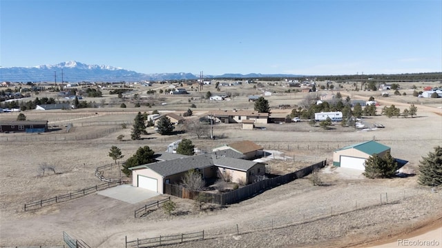 bird's eye view with a mountain view