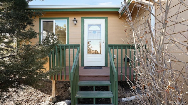 view of doorway to property