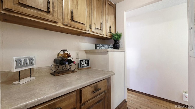 kitchen with light wood-type flooring