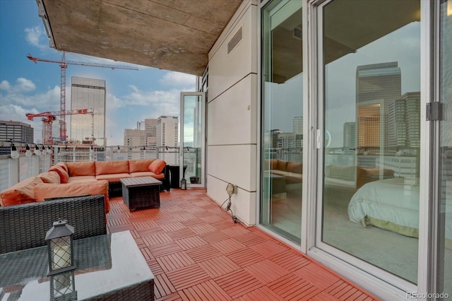 balcony featuring an outdoor living space