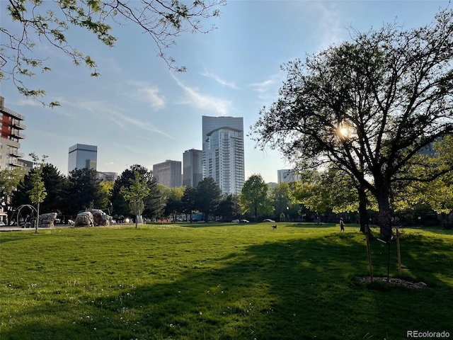 view of home's community featuring a lawn