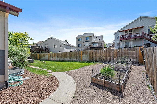 5932 S Versailles St, Aurora, CO 80015 - fenced backyard featuring a garden and a residential view
