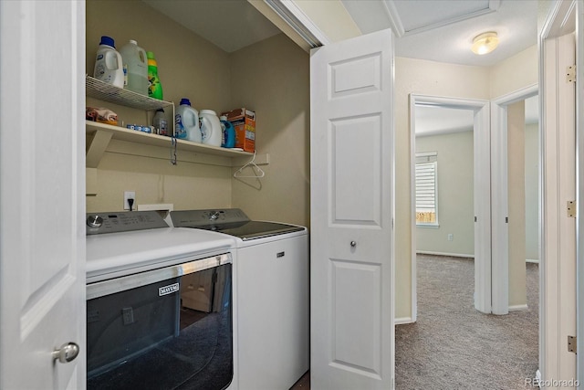 5932 S Versailles St, Aurora, CO 80015 - washroom with washer and clothes dryer and carpet floors