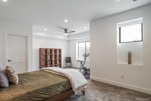 8765 Canyon Wind St, Parker, CO 80138 - carpeted bedroom featuring recessed lighting and ceiling fan