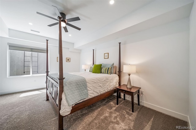 8765 Canyon Wind St, Parker, CO 80138 - carpeted bedroom with recessed lighting and ceiling fan