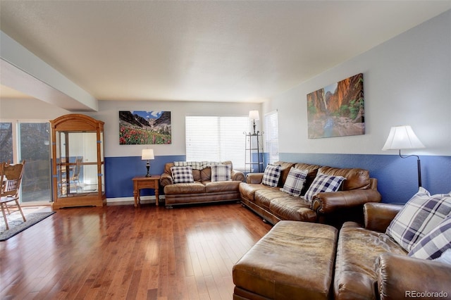 living room featuring hardwood / wood-style floors